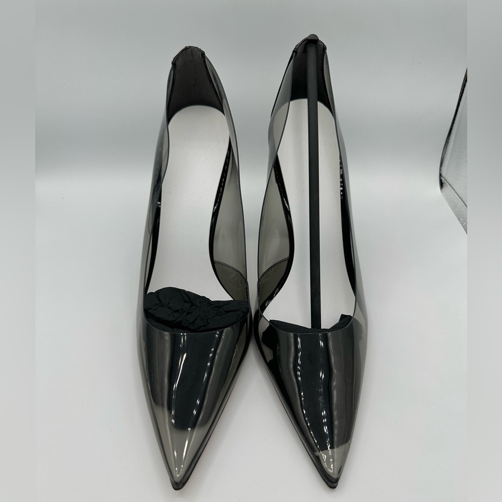 GOOD AMERICAN Cinderella Stiletto heels women’s size 12 color: smoke NIB - Picture 2 of 9